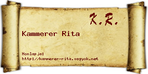 Kammerer Rita névjegykártya
